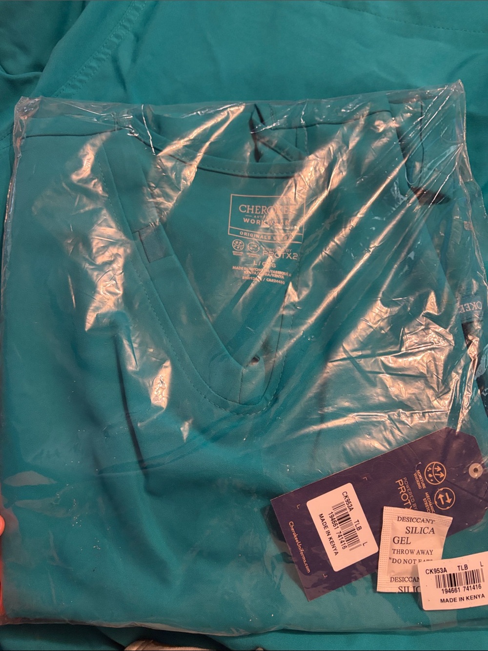 Cherokee Teal Scrub Top